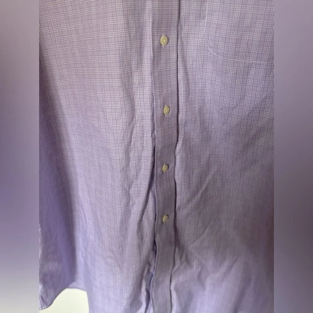 Brooks Brothers Madison Dress Shirt Size 16.5-35 Purple Check